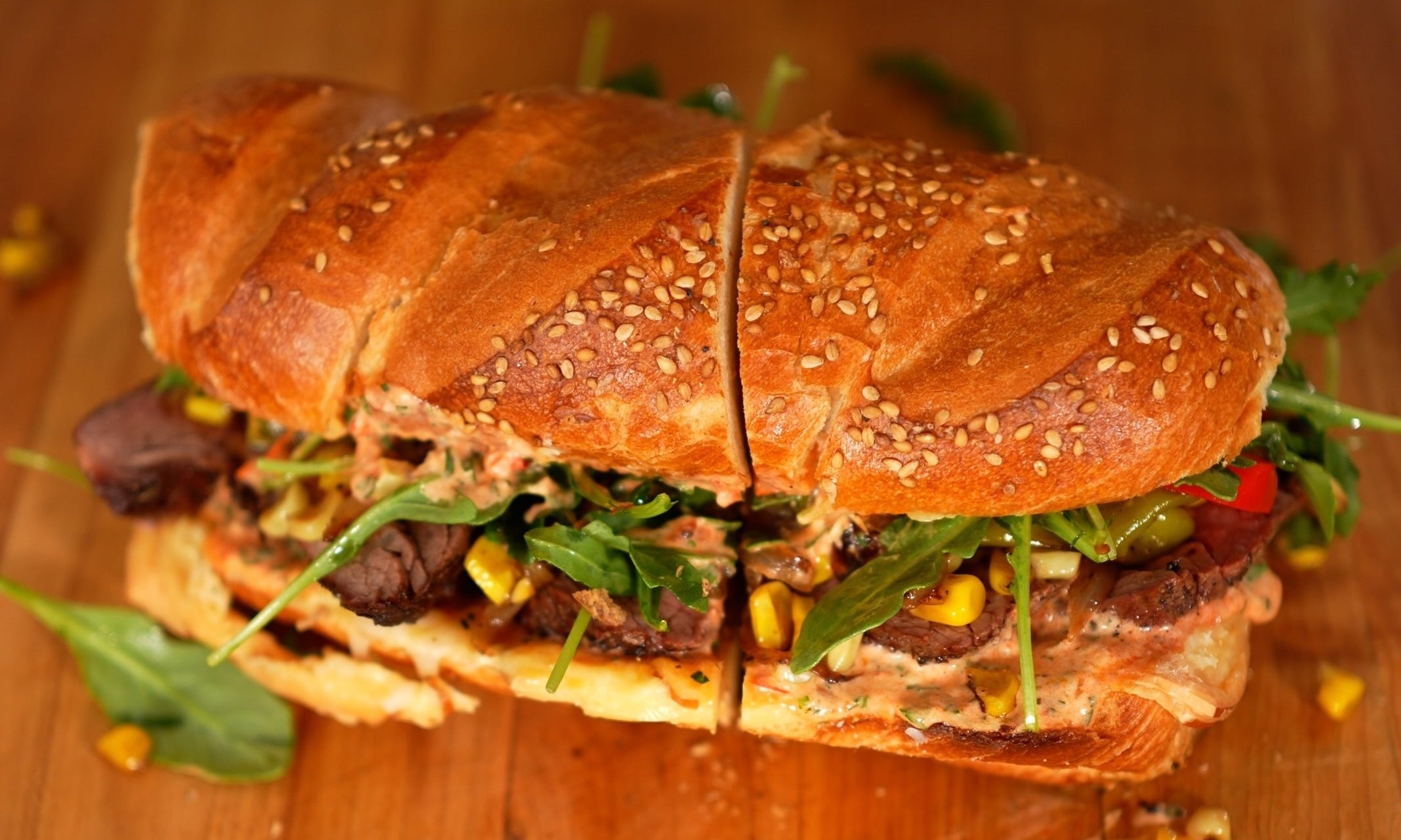 Cheesy Smoked Tri-Tip Sandwich  