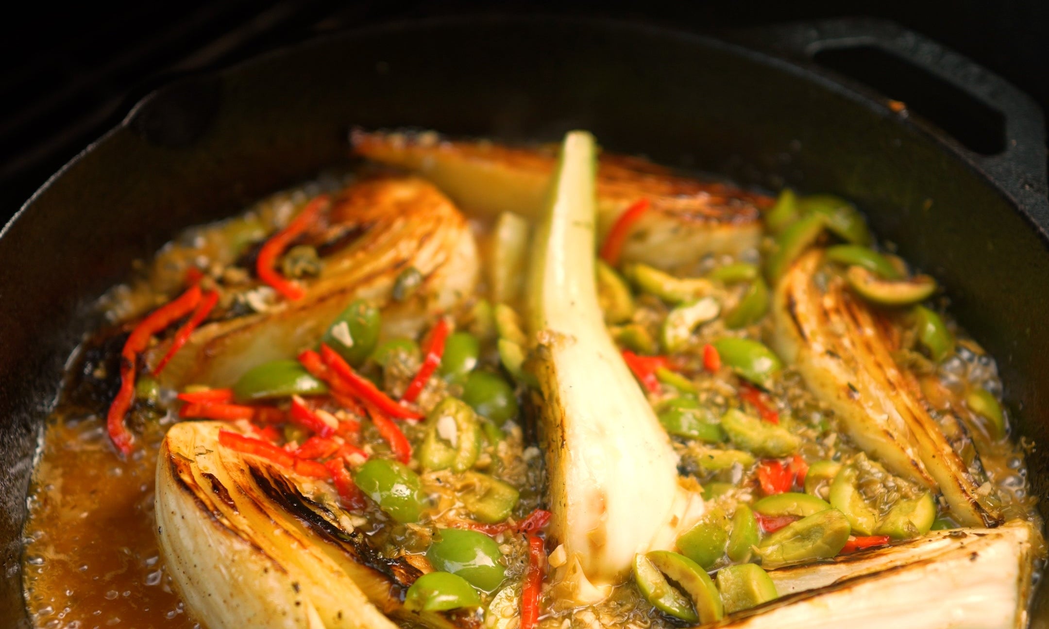 Grilled Lamb Shoulder Chops with Orange Braised Fennel