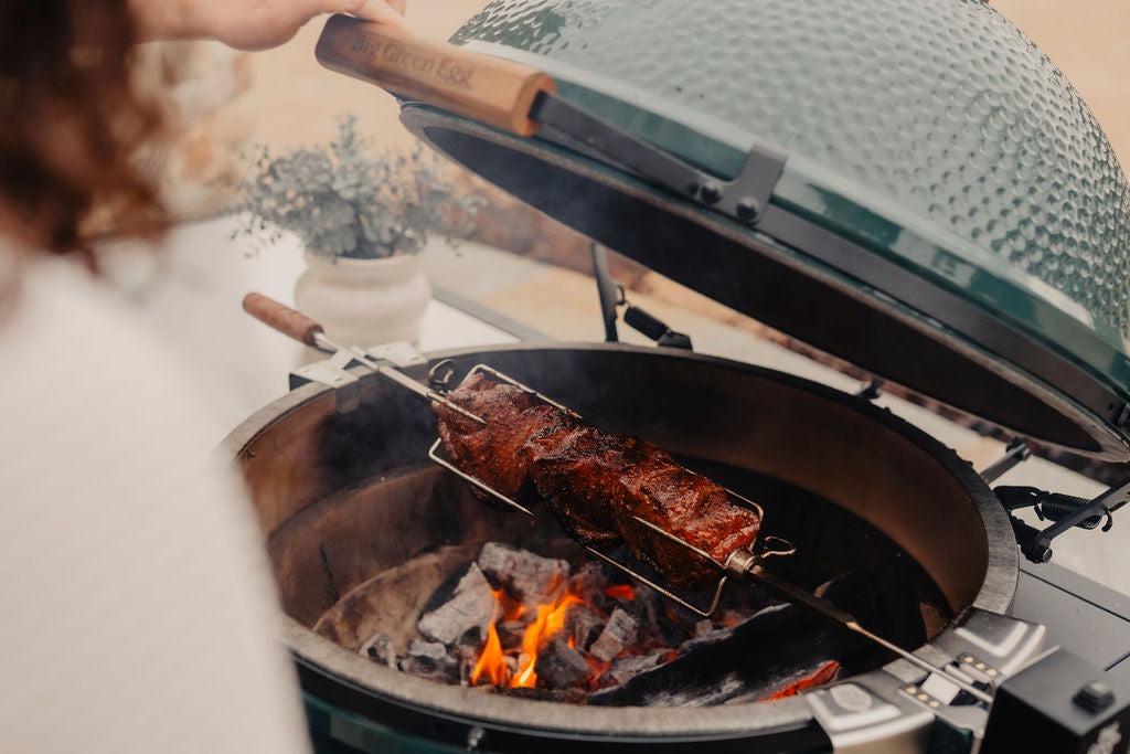 Rotisserie on open grill