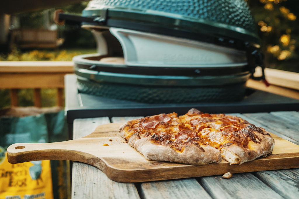 pizza out of the grill